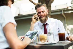 Salesman on phone