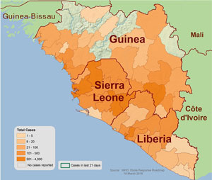 Ebola Virus and Communication Barriers in Healthcare - Countries in West Africa With High Ebola Cases