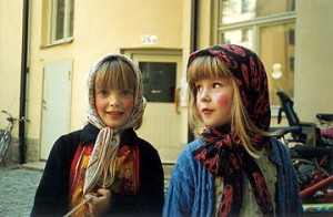 Easter Traditions - Two Girls Dressed as Witches