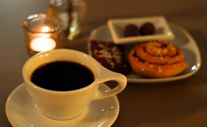 sweden coffee with cinnamon roll