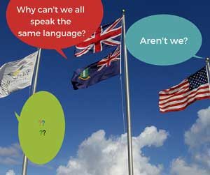 British vs American English - British and American Flags Speaking
