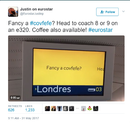 Meaning of Covfefe - Eurostar Meme