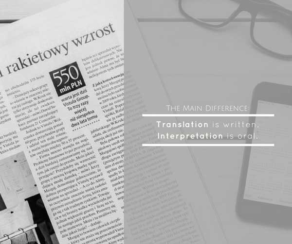 Translation Terminology - The Main Difference Between Translation and Interpretation