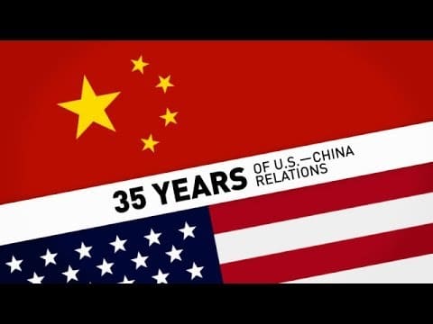 35th anniversory of the US-China relations flag