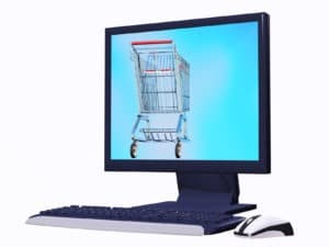 E-Commerce in Russia - Computer Screen Showing Shopping Cart