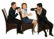 Woman and two men interpreters
