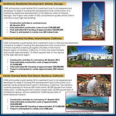 CMB Regional Centers EB5 English Brochure Page 2