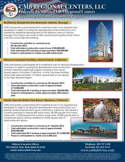 CMB Regional Centers EB5 English Brochure Page 2