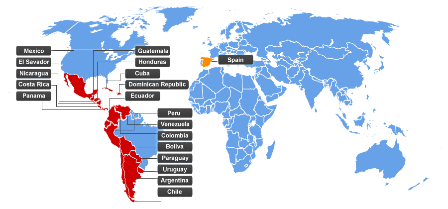 The differences between Spanish in Spain and Latin America