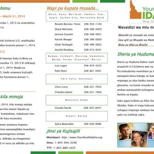 Multilingual Translation - Your Health Idaho Swahili