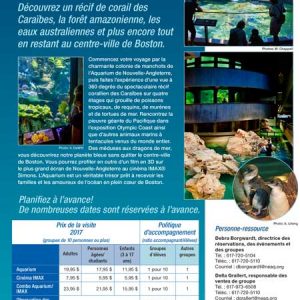French Brochure Translation - New England Aquarium