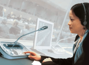 Japanese Simultaneous Interpreting Services - Simultaneous Interpreter with Microphone