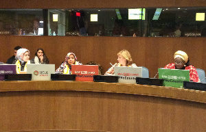 Simultaneous Interpretation Services - Women's Delegation With Interpreters In Background