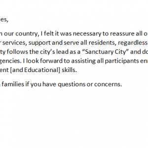 Community Outreach Materials Translation - Immigration Letter English