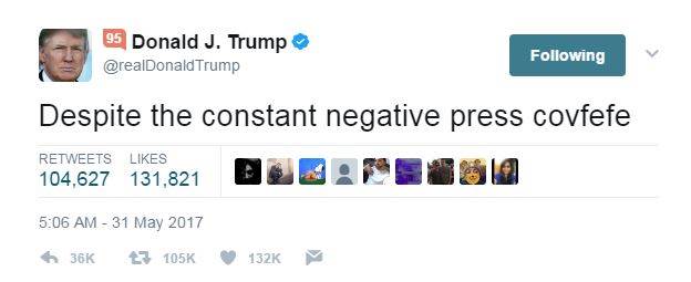 Meaning of Covfefe - Trump Original Covfefe Tweet