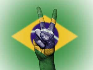 Brazilian Life Science Industry - Peace Sign In Front Of Brazilian Flag