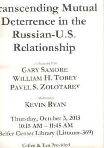 Transcending Mutual Deterrence in the Russian-U.S. Relationship